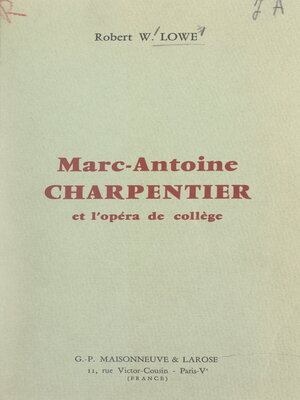 cover image of Marc-Antoine charpentier et l'opéra de collège